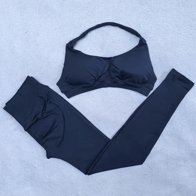 Women's Halter Bra And Leggings Yoga Set For Workout Outfits