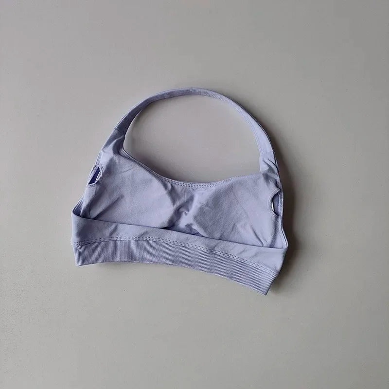 Women's Ruched Halter Neck Sports Bra
