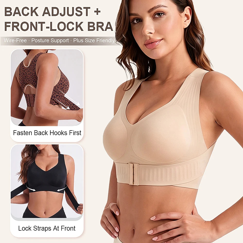 Women's Wide Strap Everyday Bra with Leopard Print Options
