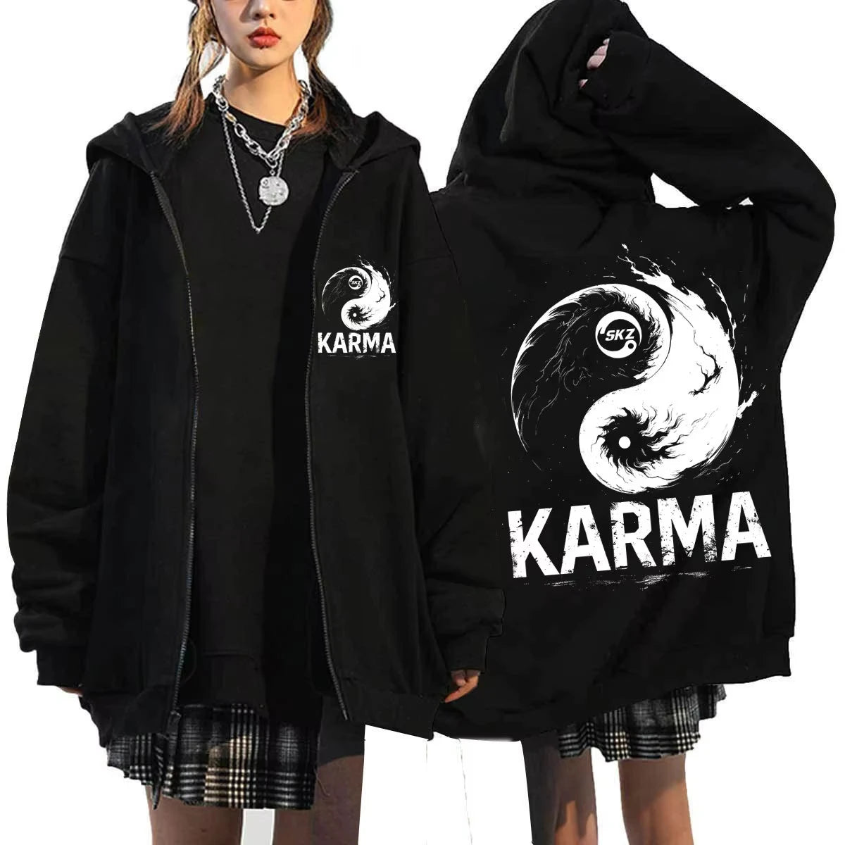 Long Sleeve Full Zip Casual Hooded Sweatshirt for Layering