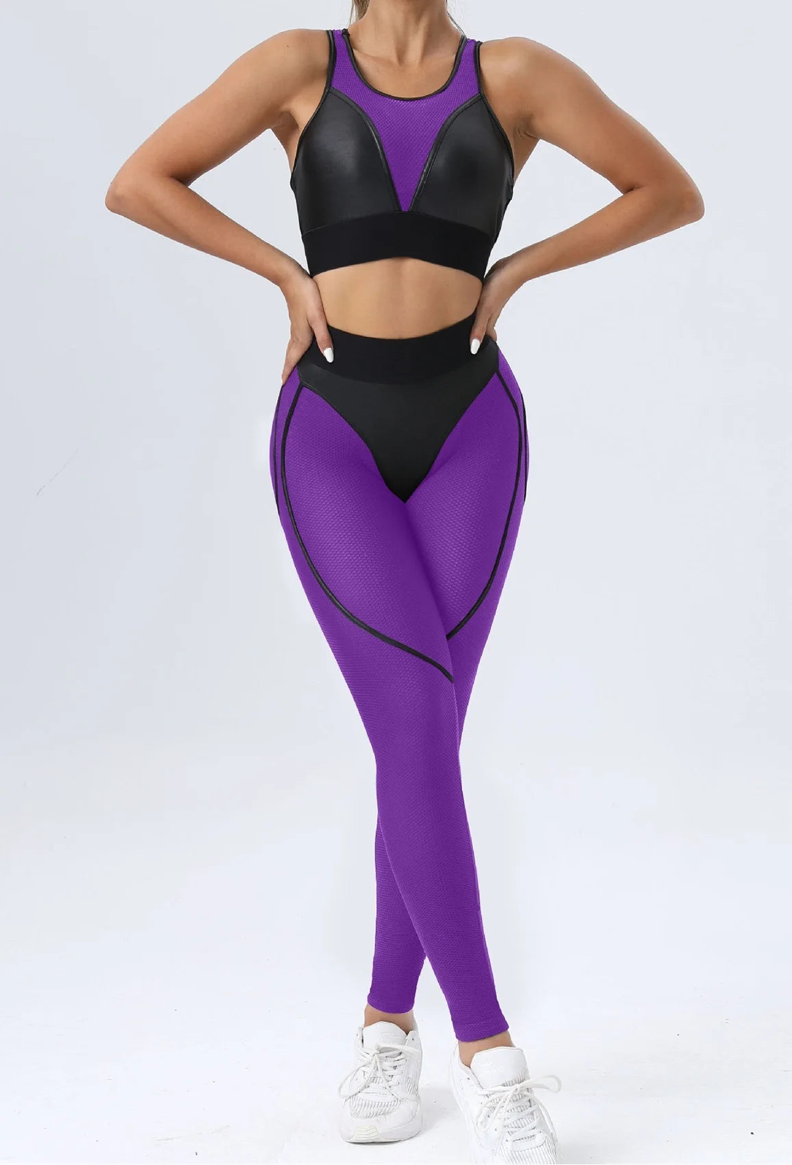 Women's Racerback Sports Bra and Shorts Workout Set