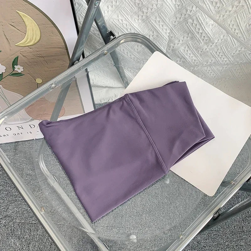 Women’s High-Waist Ankle-Length Yoga Leggings with Elastic Waist and Seam Pockets