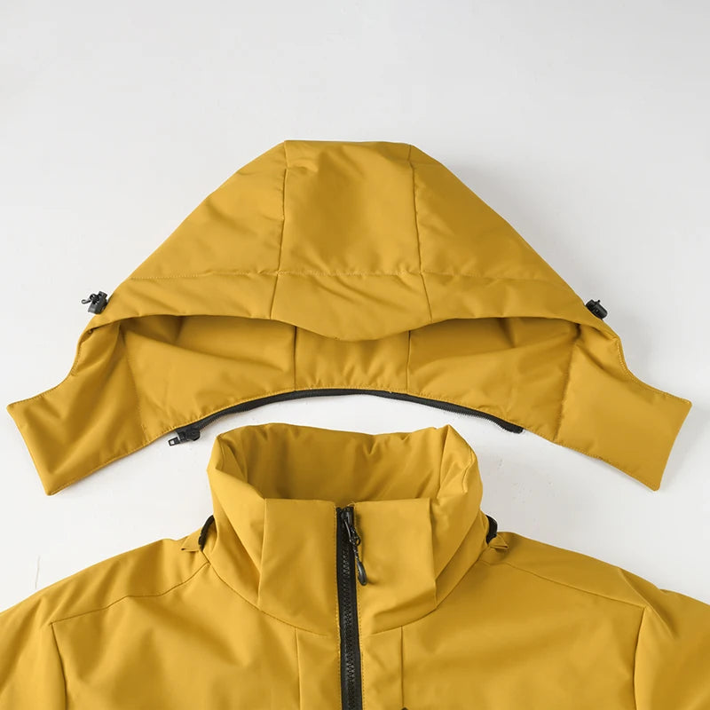 Hooded Long Sleeve Full Zip Outdoor Hiking Jacket with Pockets