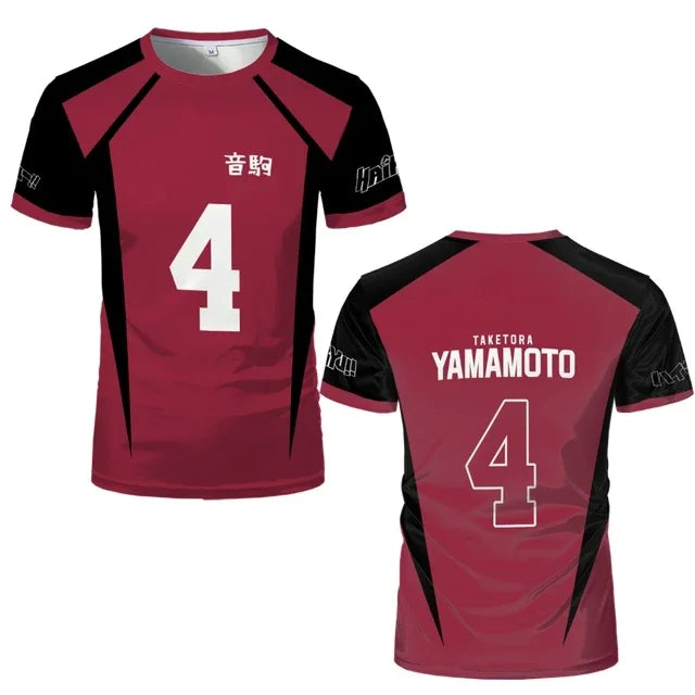 Nekoma Number Volleyball Short Sleeve T-shirt For Sports Outfits