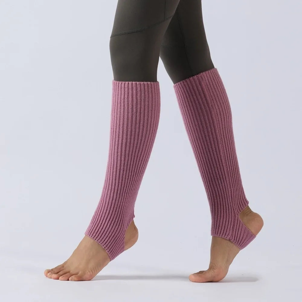 Ribbed Dance Leg Warmers with Open Heel Stirrup Shape