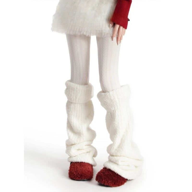 Flared Knit Leg Warmers with Slouchy Knee Length Shape