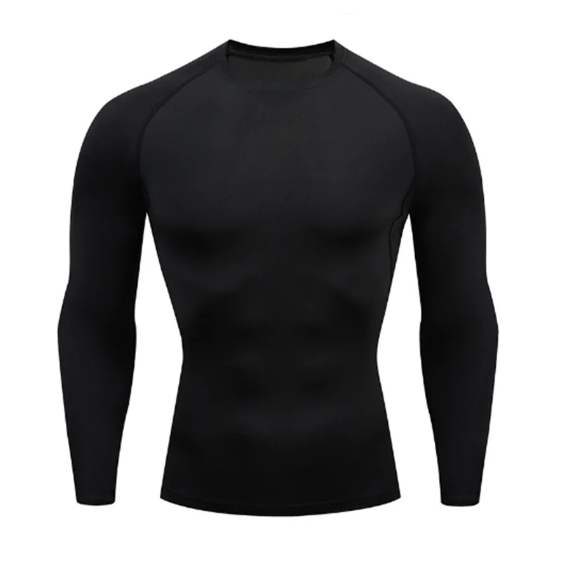 Fitted Crew Neck Long Sleeve Compression T Shirt