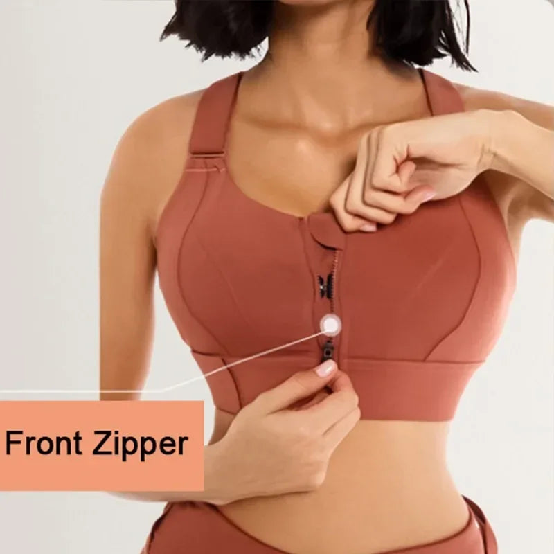 Women's Zip-Front Sports Bra
