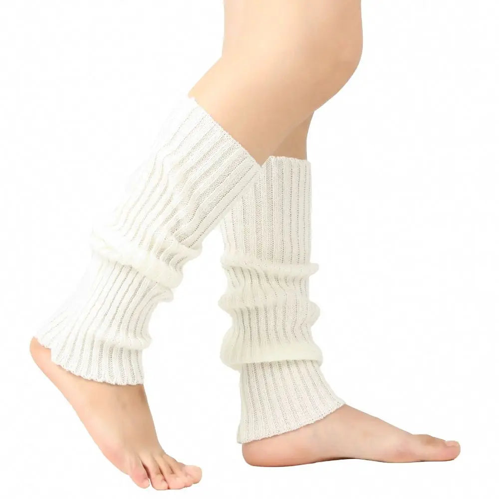 Colorful Ribbed Leg Warmers with Solid and Rainbow Options