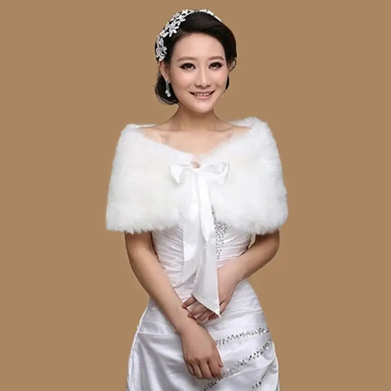 Plush Bow Front Wrap Cape for Layering over Outfits