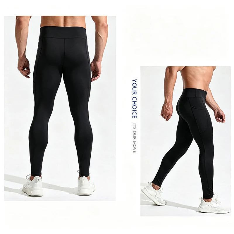 Men's Pocket Training Leggings for Gym and Running