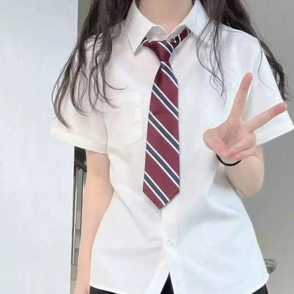 Women's Plain Collared Short Sleeve Button Front Shirt