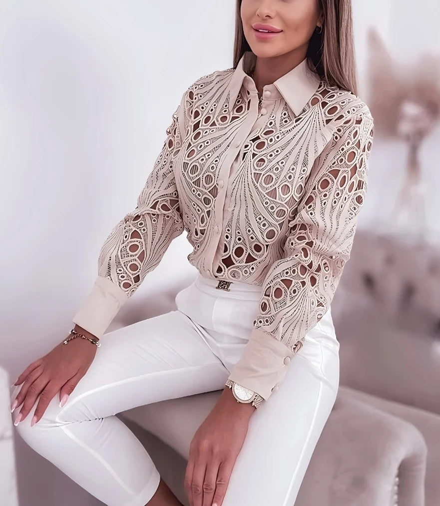 Women's Long Sleeve Button Front Shirt