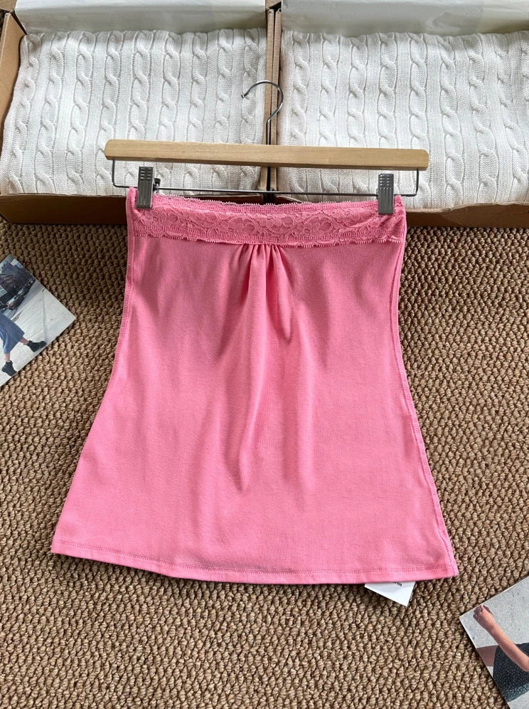 Women's Cotton Camisole and Bandeau Tops with Lace and Ruched Style Options