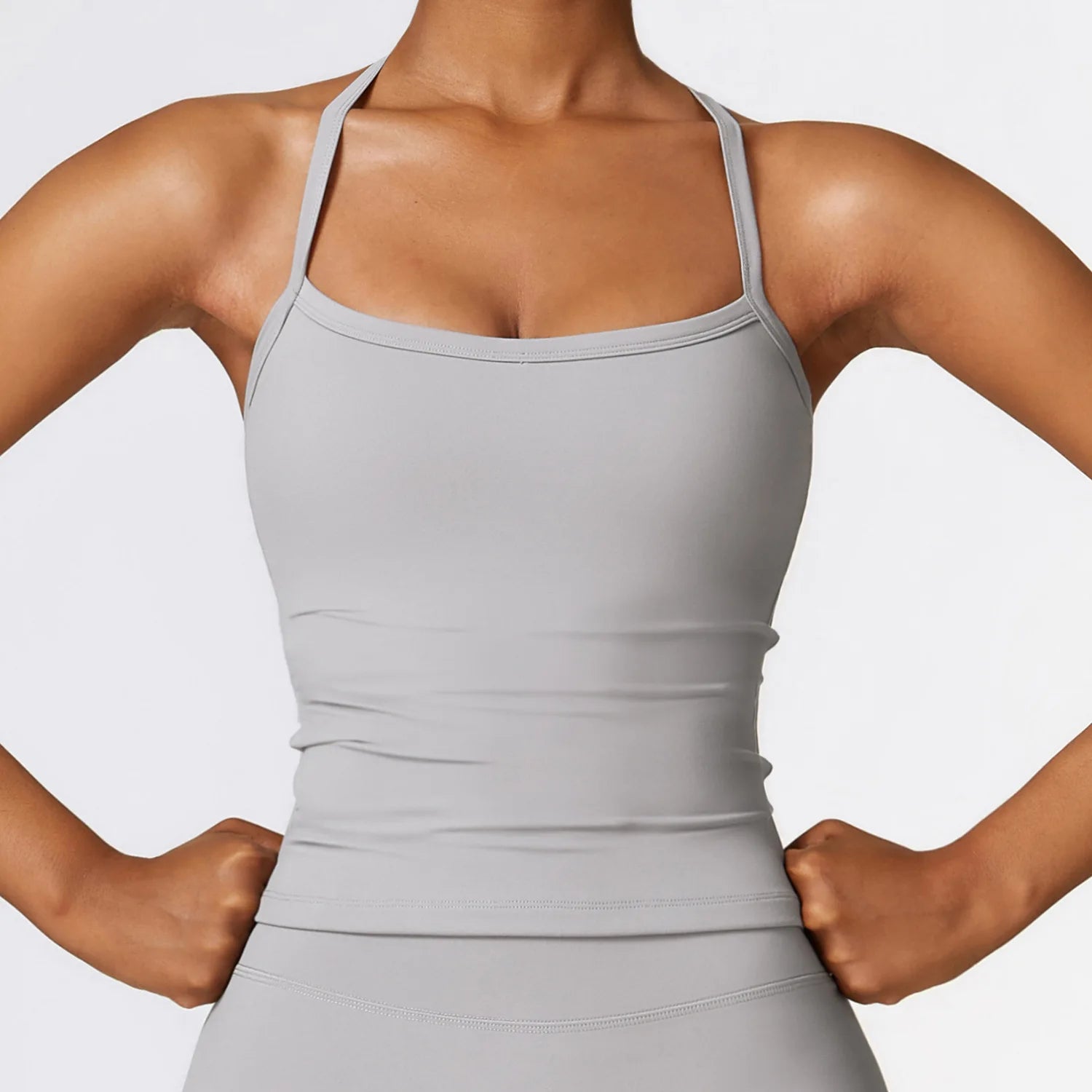 Women's Thin Strap Cross Back Longline Tank Top