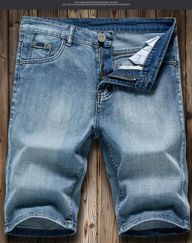 Men's Straight Cut Denim Shorts for Casual Everyday Wear
