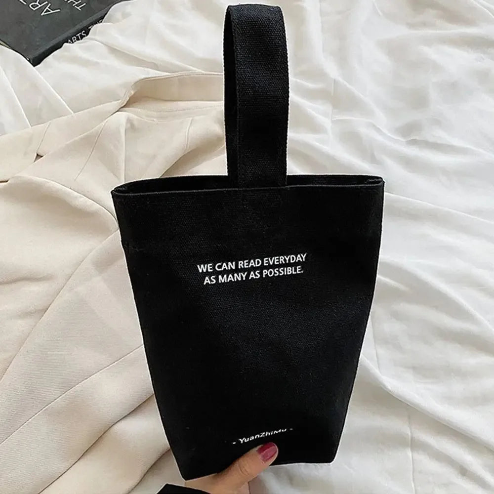 Solid Mini Tote Bag with Wide Single Carry Handle