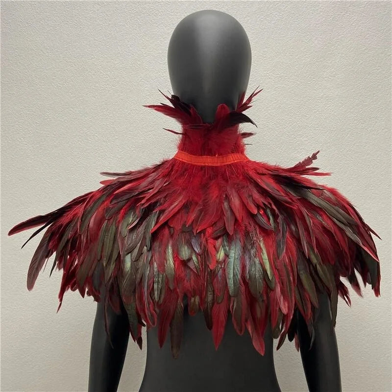 Layered Feather Shoulder Cape for Layering over Outfits