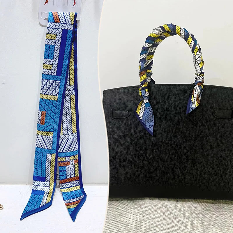 Printed Skinny Scarf for Neck and Bag Handle Styling