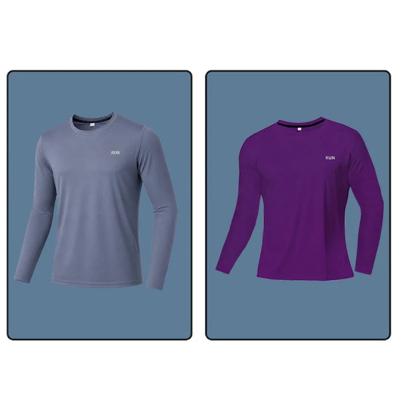 Men's Raglan Long Sleeve Crew Neck T-shirt For Workout Outfits