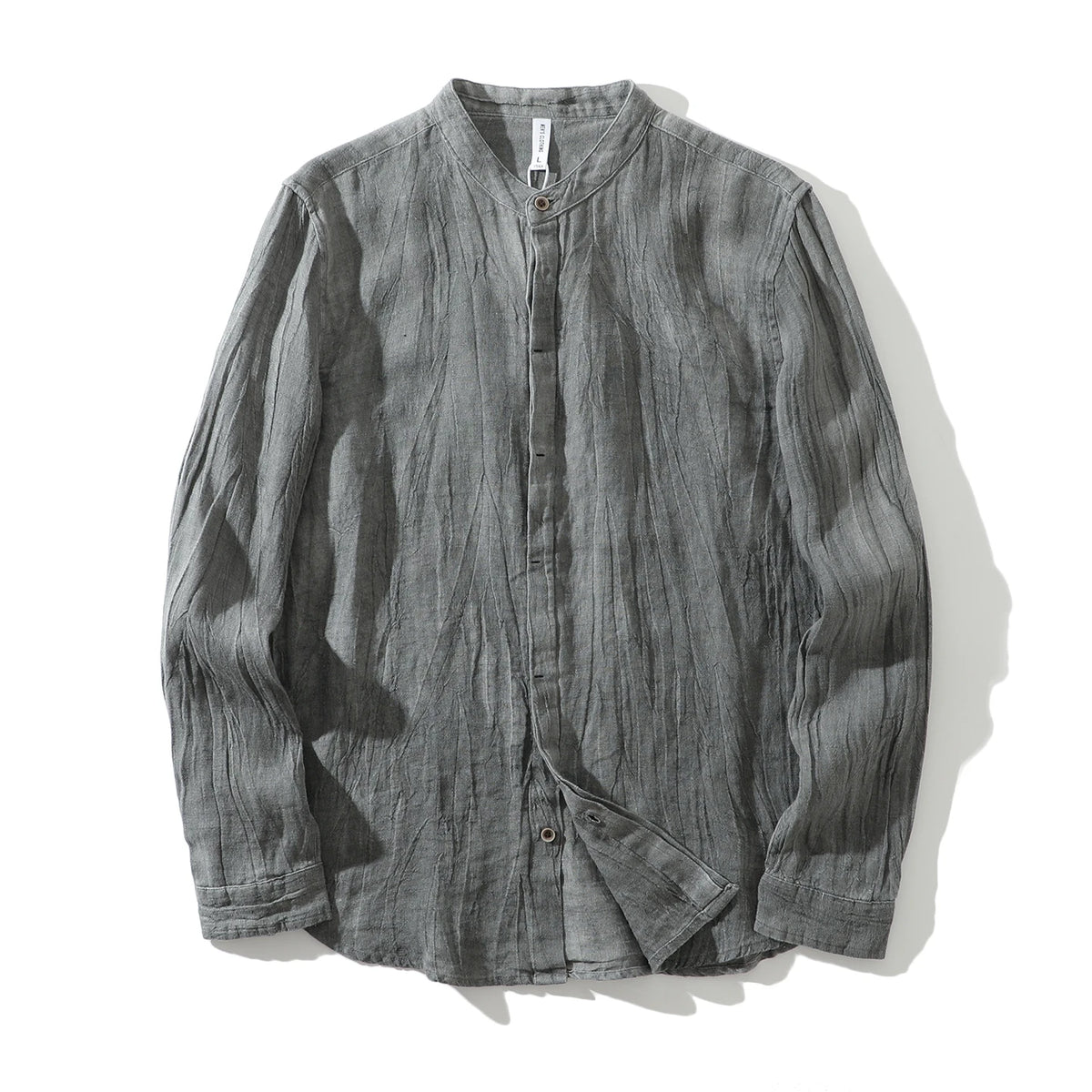 Women's Linen Long-Sleeve Stand-Collar Button-Up Shirt for Casual Summer Daily Wear Outfits