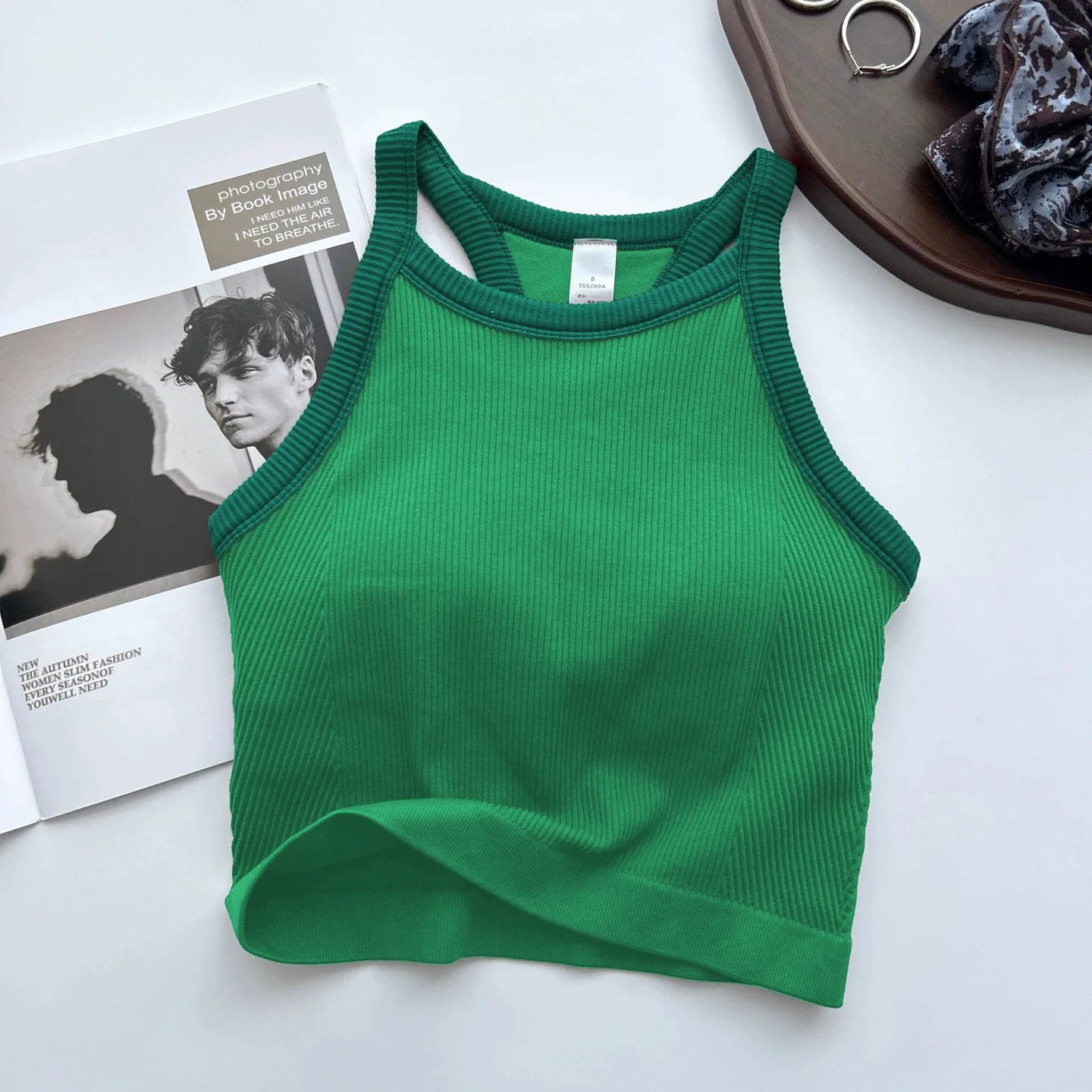 Women's Contrast Trim Racerback Sports Bra