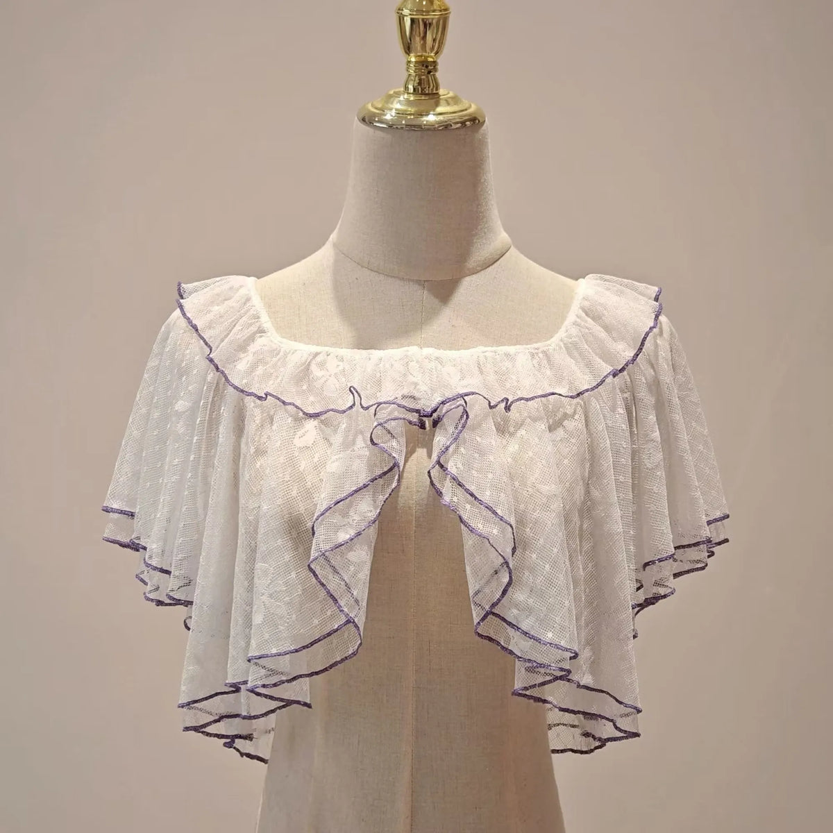 Ruffled Lace Capelet for Layering over Dresses and Tops