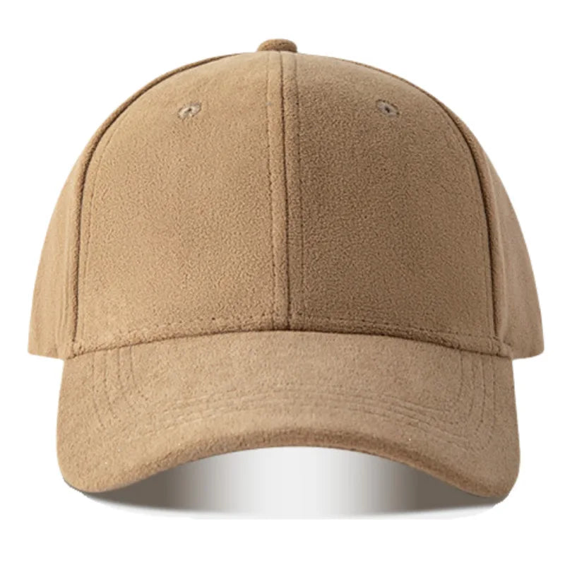 Plain Baseball Cap with Curved Brim and Paneled Crown