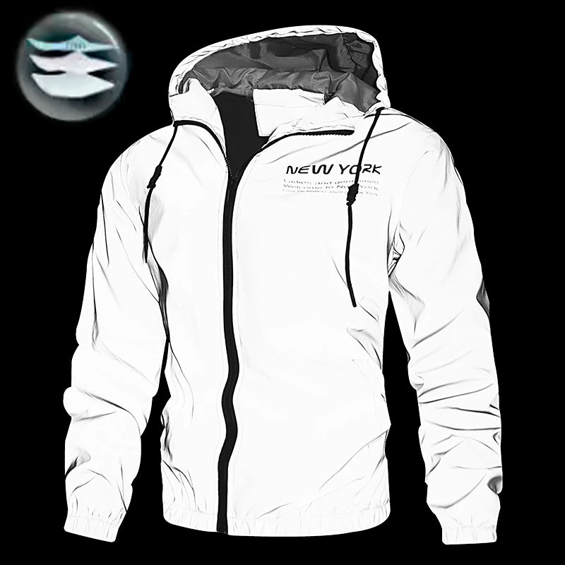 Hooded Long Sleeve Full Zip Casual Streetwear Jacket