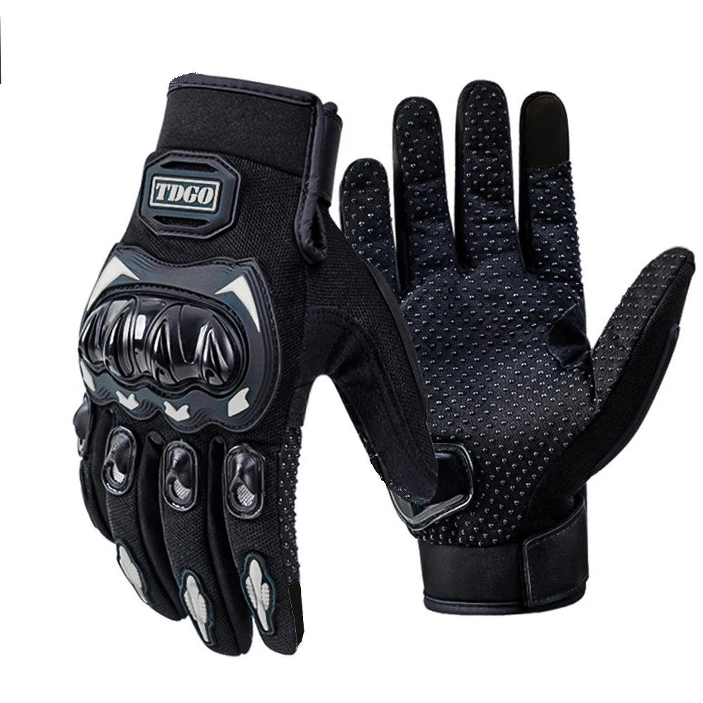Full Finger Motorcycle Gloves with Adjustable Wrist Straps
