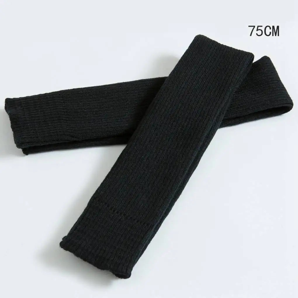 Long Ribbed Leg Warmers with Open Heel Stirrup Shape