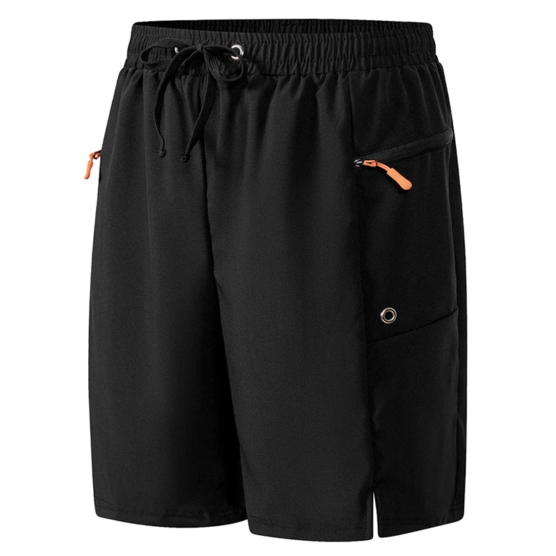 Men's Swim Shorts with Zipper Pockets and Mesh Liner for Beach and Pool Wear