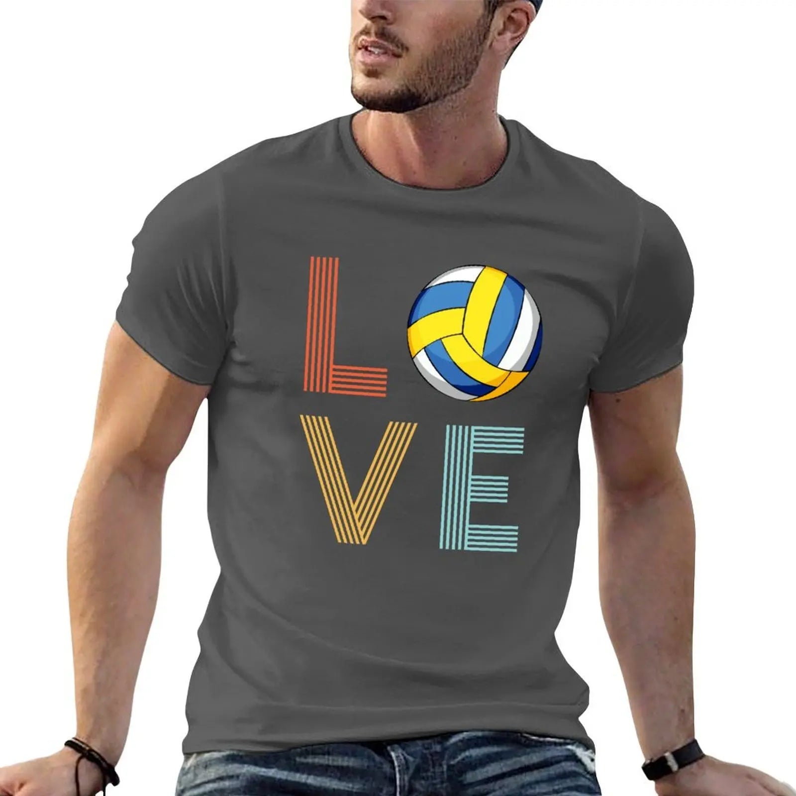 Love Volleyball Graphic Short Sleeve T-shirt For Sports Outfits