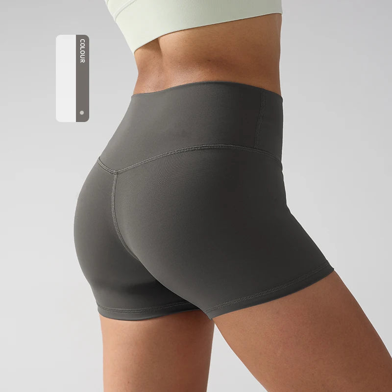 Women's High Waist Nylon Blend Shorts for Yoga and Fitness
