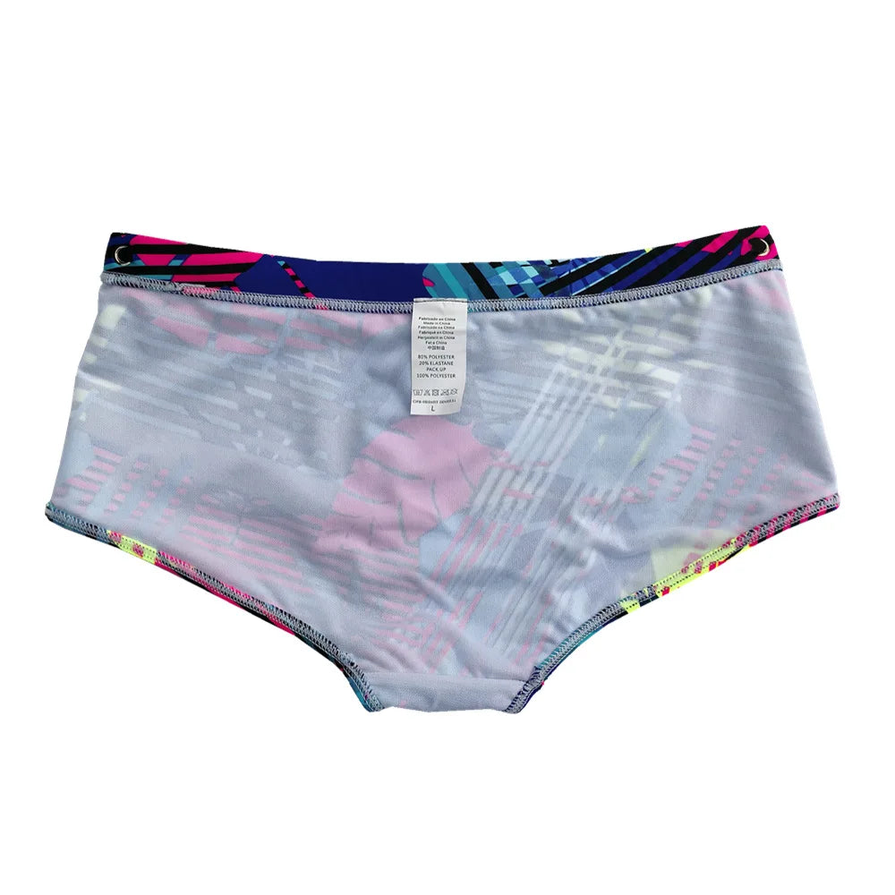 Men's Swimsuit Bottoms in Leaf Print Swim Brief Style for Beach and Pool Wear