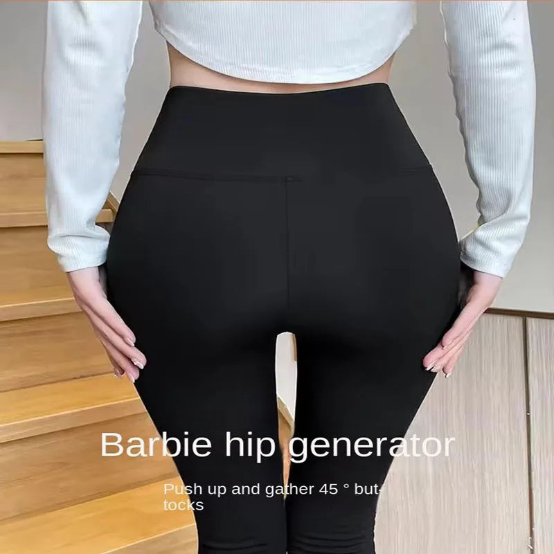 Women's High-Waist Solid Stretch Leggings with Side Pockets