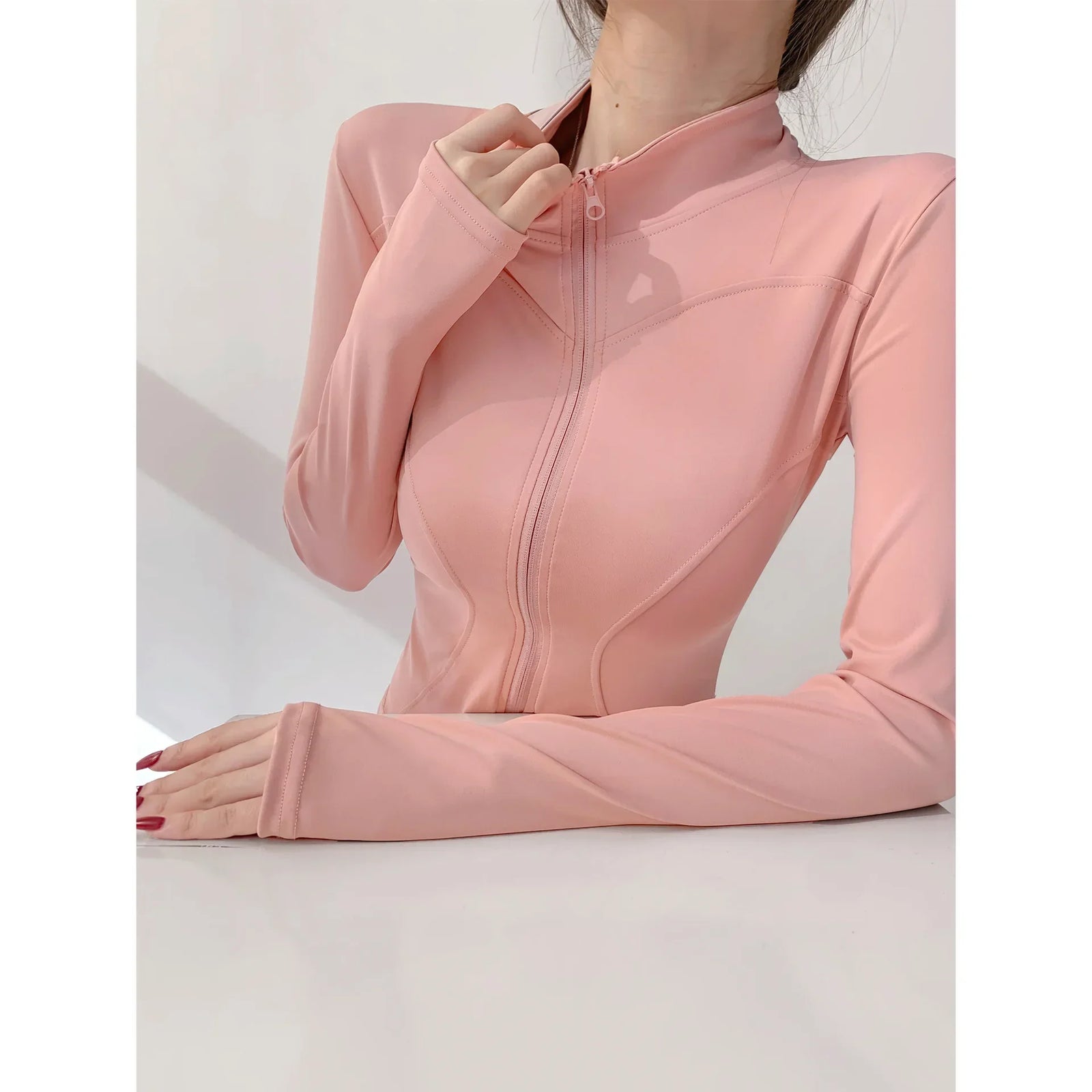 Slim-Fit Long-Sleeve Zip-Front Yoga Jacket