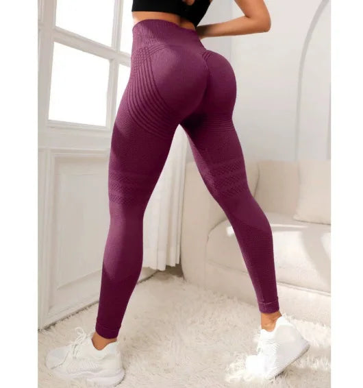 Women's Textured Full Length Leggings For Workout Outfits
