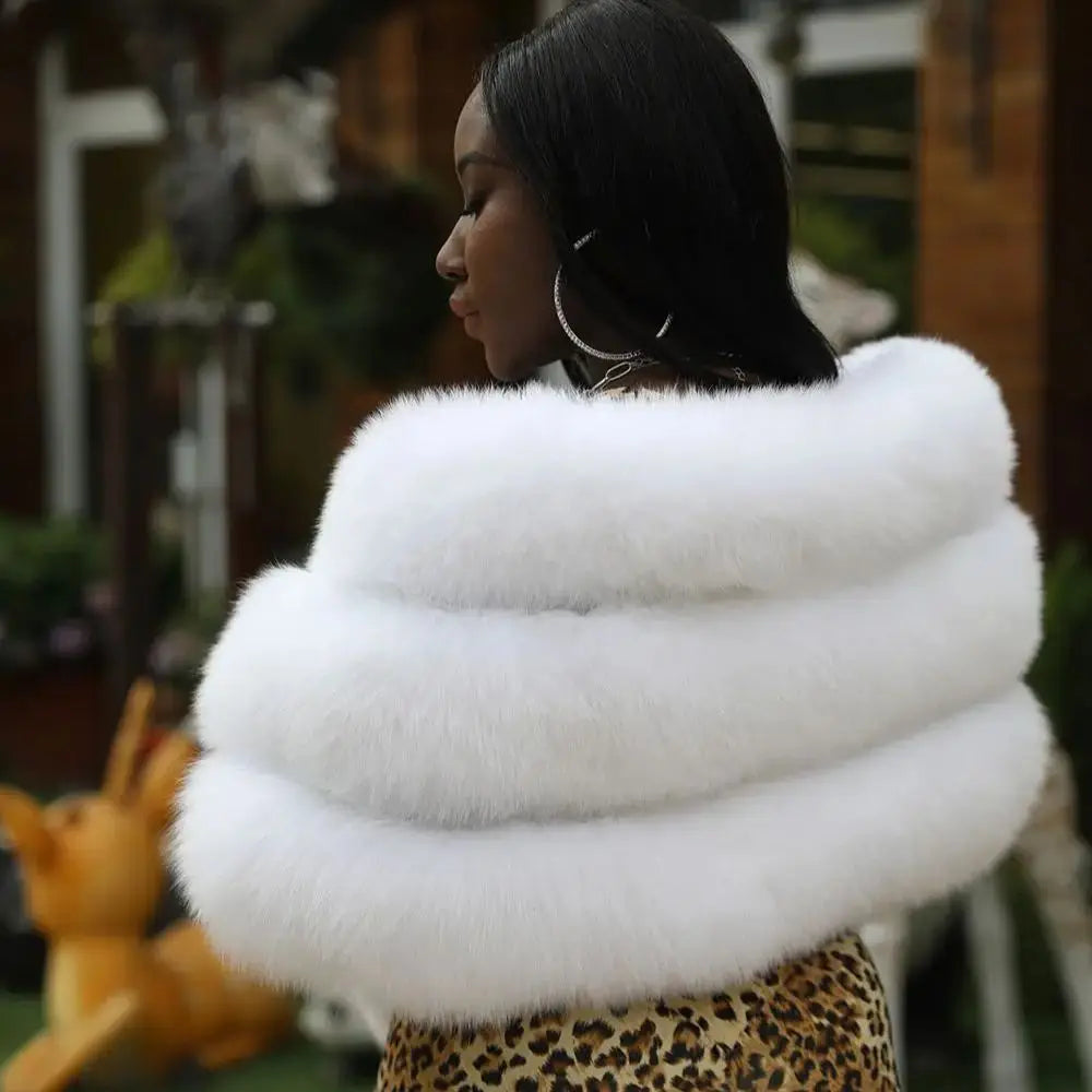 Plush Cross Front Wrap Cape for Layering over Outfits