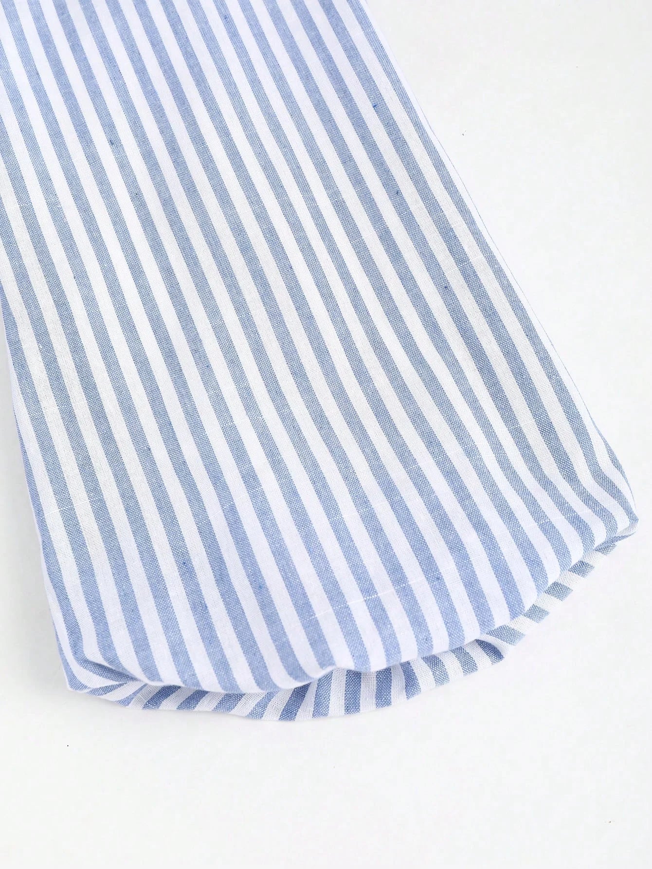 Women's Striped Wrap Blouse with Back Tie and Wide Sleeves
