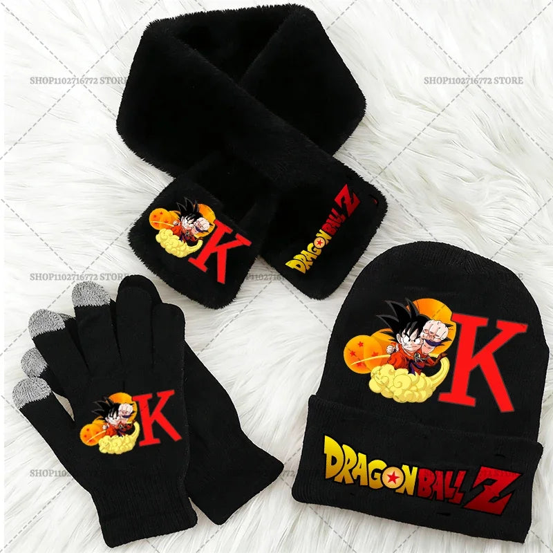 Kids' Dragon Ball Knitted Hat Scarf and Gloves Set for Winter