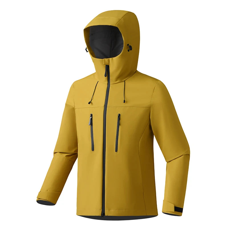 Hooded Long Sleeve Full Zip Outdoor Hiking Jacket with Pockets