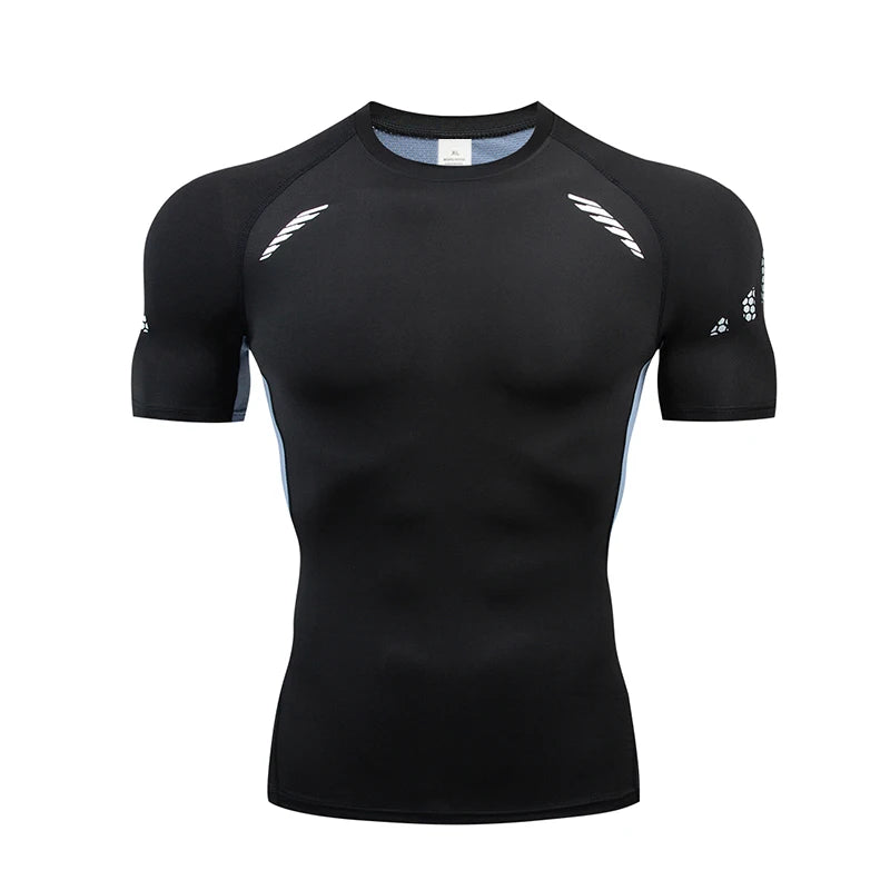 Fitted Crew Neck Short Sleeve Compression T Shirt