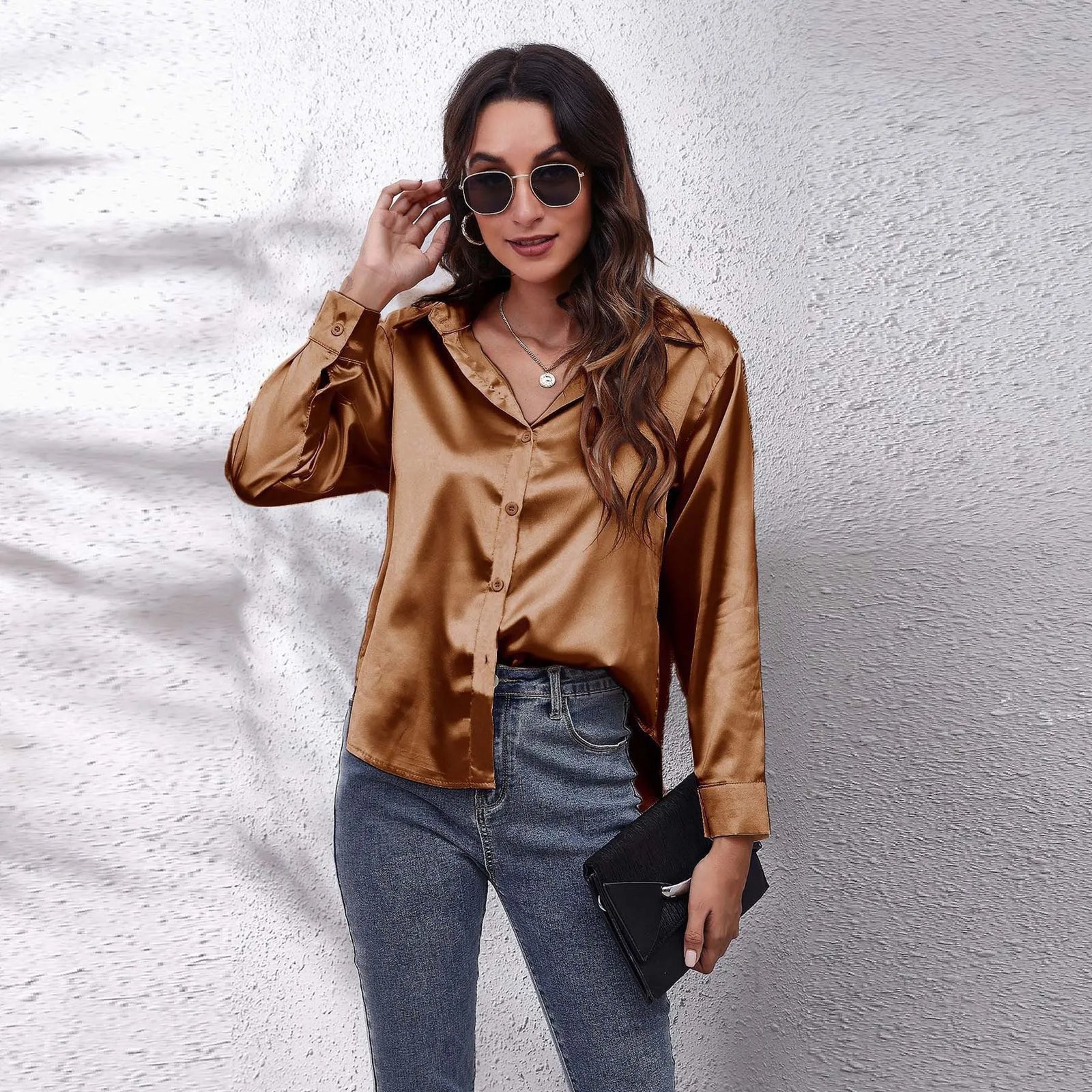 Women's Collared Long Sleeve Shirt