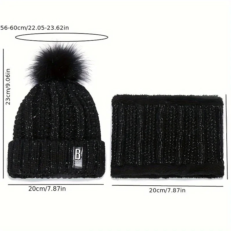 Winter Hat Scarf and Gloves Set with Two or Three-Piece Options