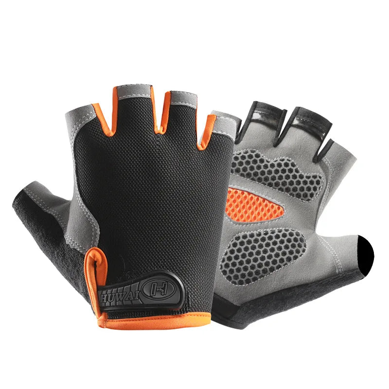 Fingerless Cycling Gloves with Adjustable Short Wrist Straps