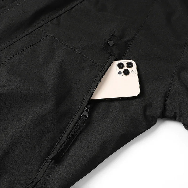 Hooded Long Sleeve Full Zip Outdoor Hiking Jacket with Pockets