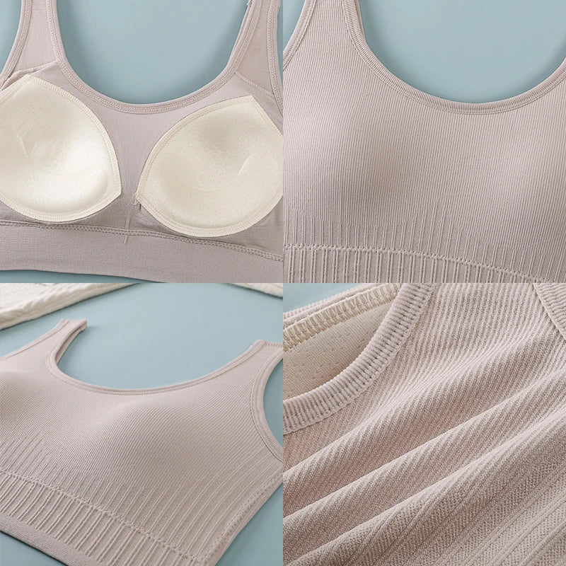 Women's Ribbed Scoop Neck Cropped Tank Top