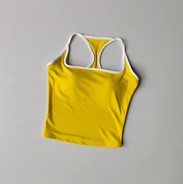 Women's Wide Strap Longline Sports Tank Top For Workout Outfits