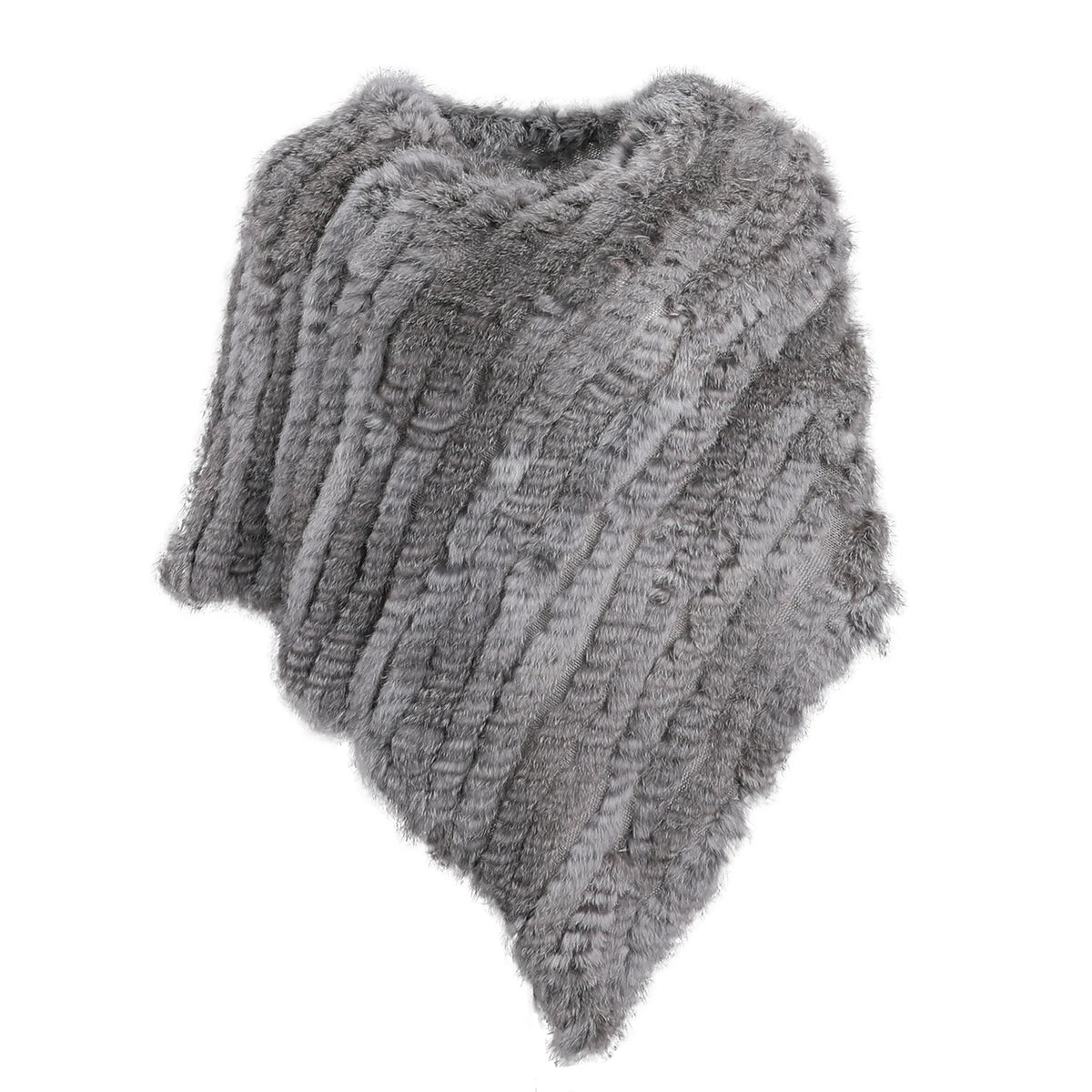 Textured Pointed Hem Poncho for Layering over Outfits